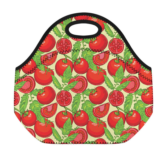 Hand Drawn Tomato Pattern Print Neoprene Lunch Bag
