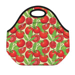 Hand Drawn Tomato Pattern Print Neoprene Lunch Bag