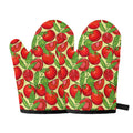 Hand Drawn Tomato Pattern Print Oven Mitts