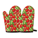 Hand Drawn Tomato Pattern Print Oven Mitts