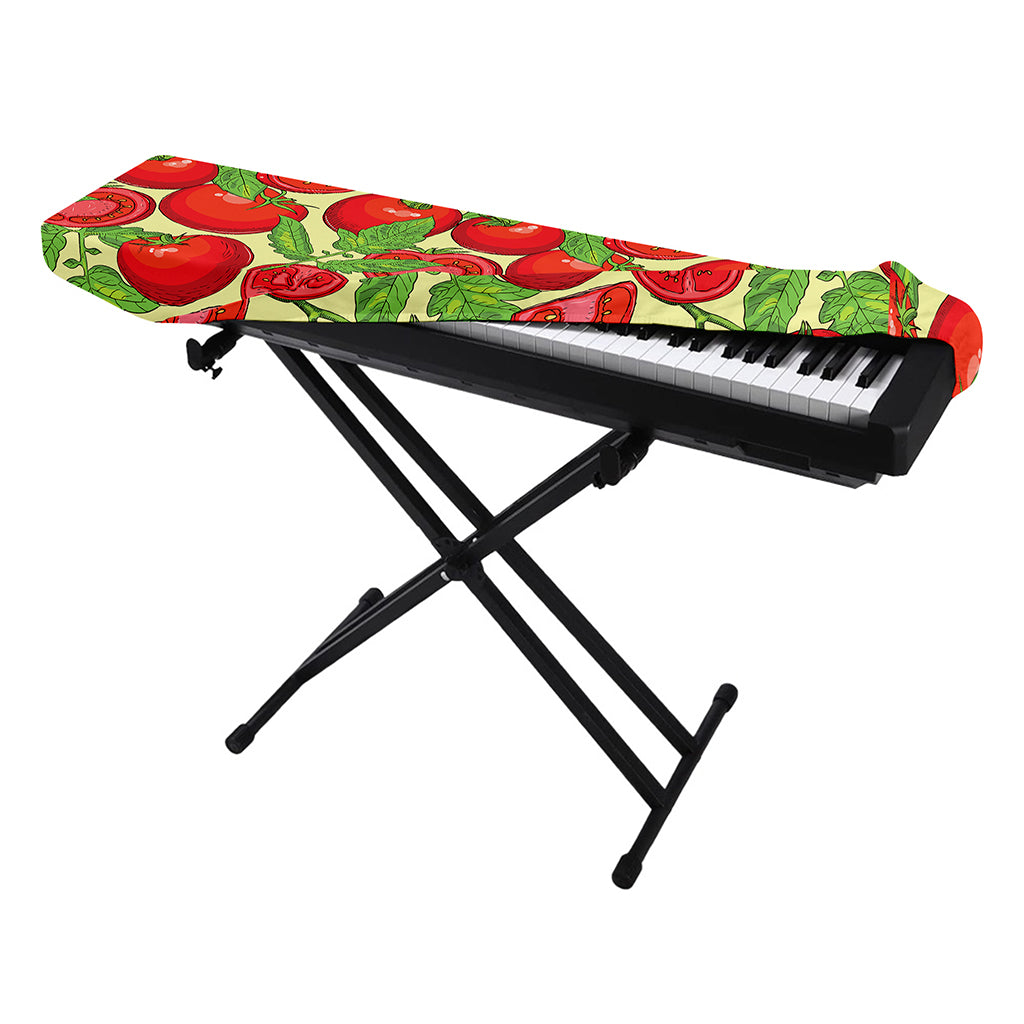 Hand Drawn Tomato Pattern Print Piano Keyboard Cover