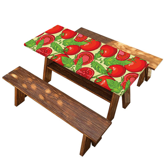 Hand Drawn Tomato Pattern Print Picnic Table Cover