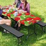 Hand Drawn Tomato Pattern Print Picnic Table Cover