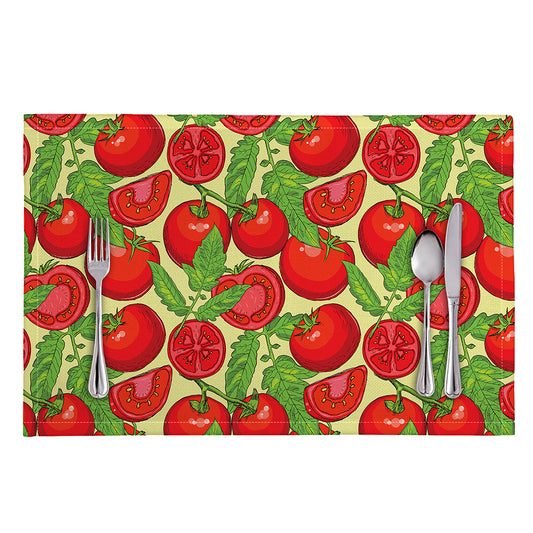 Hand Drawn Tomato Pattern Print Placemat