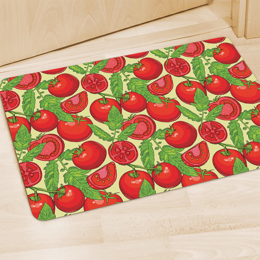 Hand Drawn Tomato Pattern Print Polyester Doormat