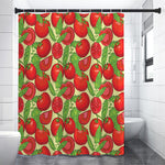 Hand Drawn Tomato Pattern Print Premium Shower Curtain