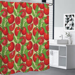 Hand Drawn Tomato Pattern Print Premium Shower Curtain
