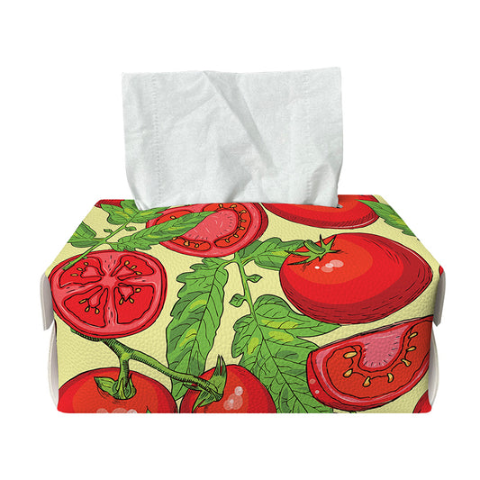 Hand Drawn Tomato Pattern Print Rectangle Tissue Box Cover