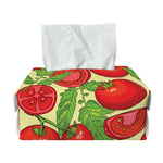 Hand Drawn Tomato Pattern Print Rectangle Tissue Box Cover