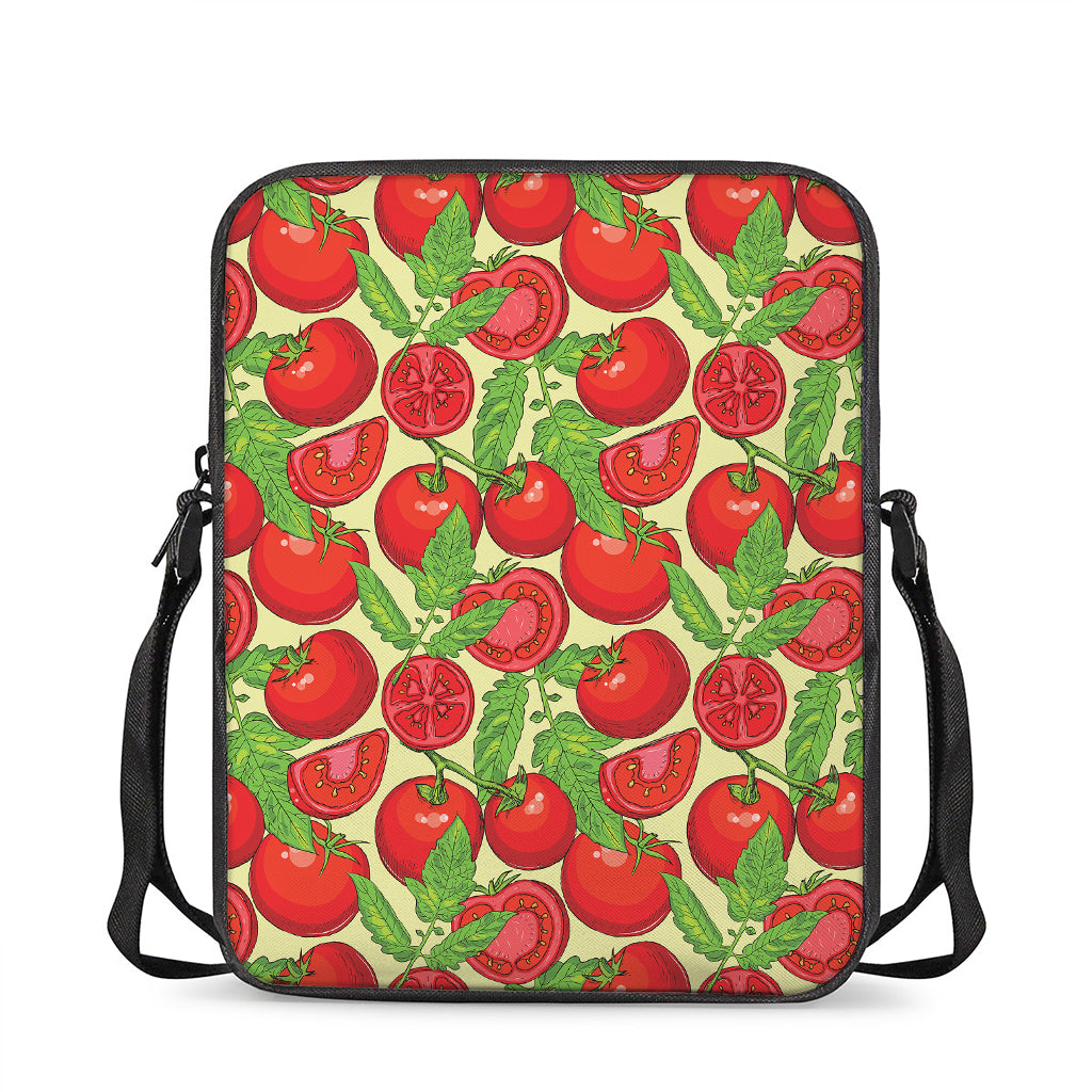 Hand Drawn Tomato Pattern Print Rectangular Crossbody Bag
