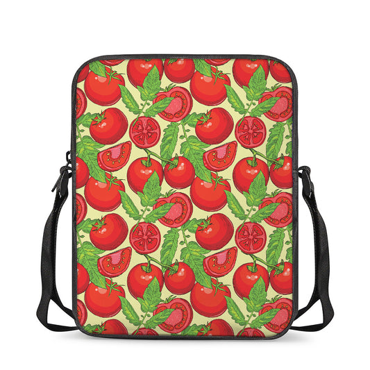 Hand Drawn Tomato Pattern Print Rectangular Crossbody Bag