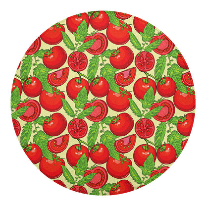 Hand Drawn Tomato Pattern Print Round Blanket