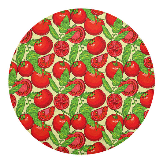 Hand Drawn Tomato Pattern Print Round Blanket