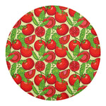 Hand Drawn Tomato Pattern Print Round Blanket