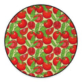 Hand Drawn Tomato Pattern Print Round Floor Mat