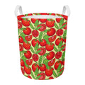 Hand Drawn Tomato Pattern Print Round Laundry Basket