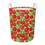 Hand Drawn Tomato Pattern Print Round Laundry Basket