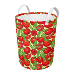 Hand Drawn Tomato Pattern Print Round Laundry Basket