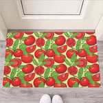 Hand Drawn Tomato Pattern Print Rubber Doormat