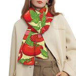 Hand Drawn Tomato Pattern Print Scarf