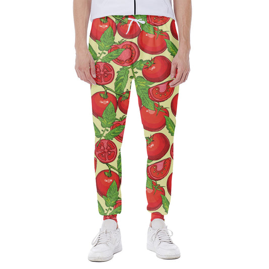 Hand Drawn Tomato Pattern Print Scuba Joggers
