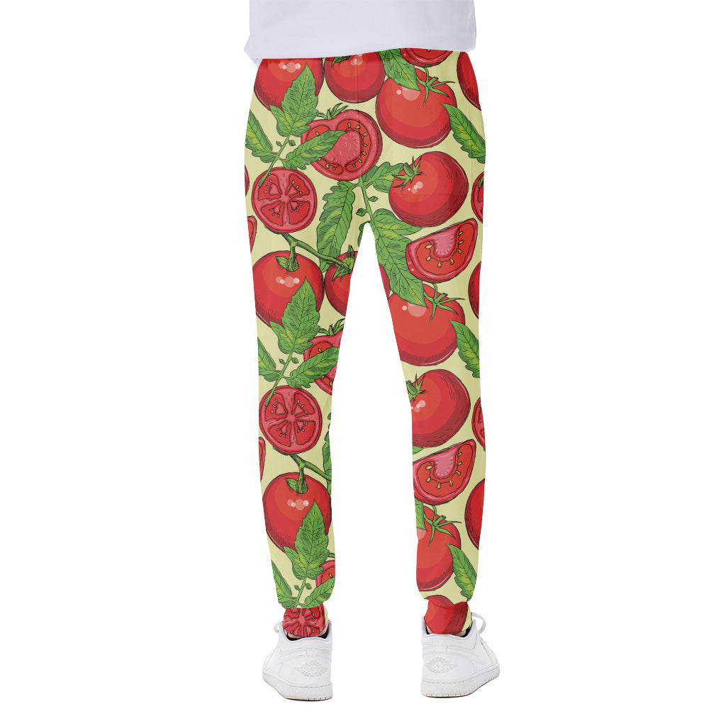 Hand Drawn Tomato Pattern Print Scuba Joggers