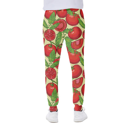 Hand Drawn Tomato Pattern Print Scuba Joggers