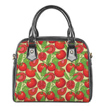 Hand Drawn Tomato Pattern Print Shoulder Handbag