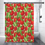 Hand Drawn Tomato Pattern Print Shower Curtain