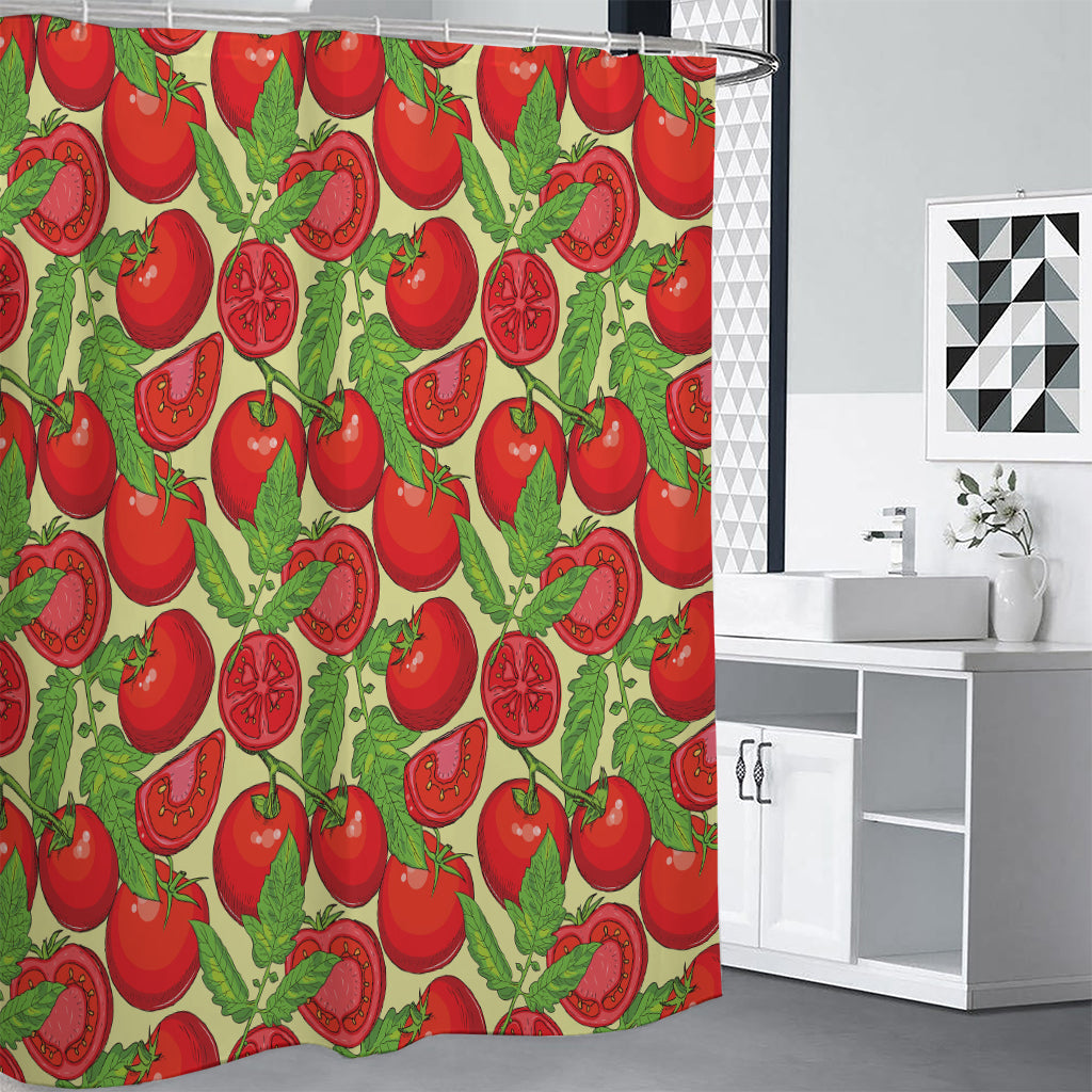 Hand Drawn Tomato Pattern Print Shower Curtain