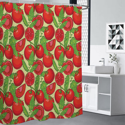 Hand Drawn Tomato Pattern Print Shower Curtain