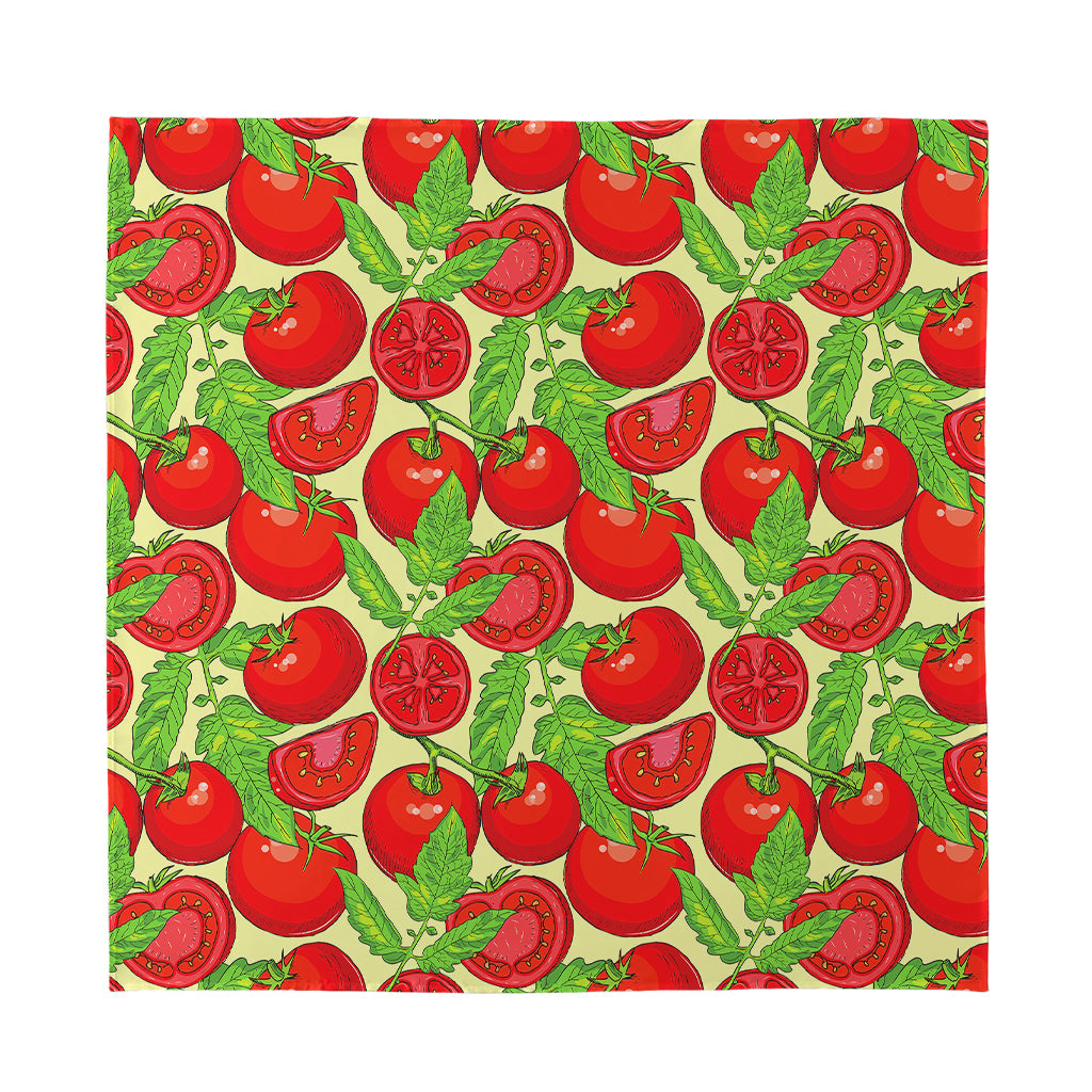 Hand Drawn Tomato Pattern Print Silk Bandana