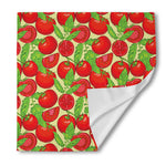 Hand Drawn Tomato Pattern Print Silk Bandana