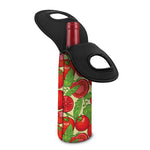 Hand Drawn Tomato Pattern Print Single Neoprene Wine Tote