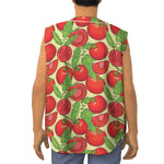 Hand Drawn Tomato Pattern Print Sleeveless Baseball Jersey
