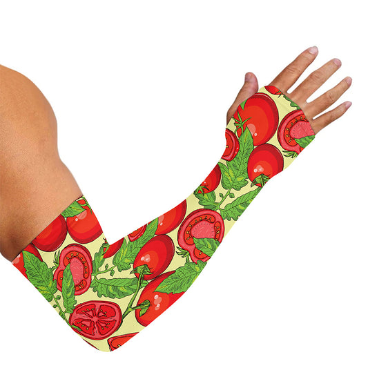 Hand Drawn Tomato Pattern Print Sun Protection Arm Sleeves