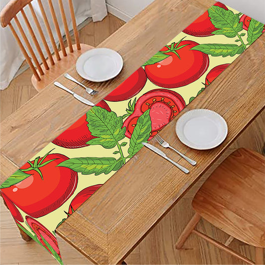 Hand Drawn Tomato Pattern Print Table Runner