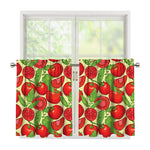 Hand Drawn Tomato Pattern Print Tier Curtains
