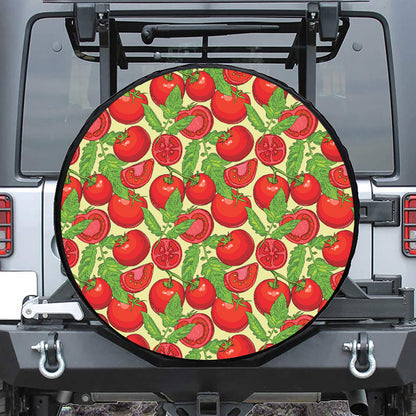 Hand Drawn Tomato Pattern Print Tire Cover