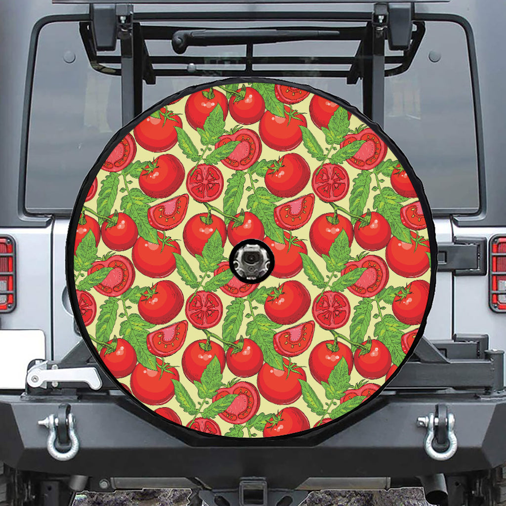 Hand Drawn Tomato Pattern Print Tire Cover With Camera Hole
