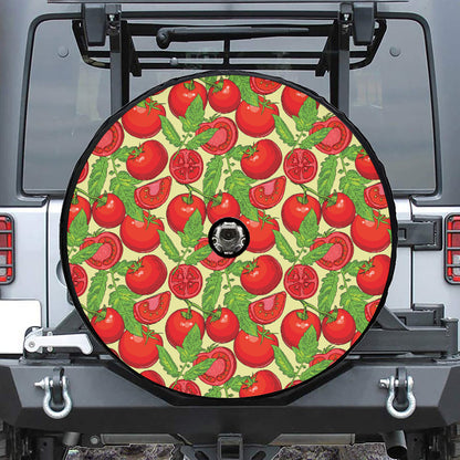 Hand Drawn Tomato Pattern Print Tire Cover With Camera Hole
