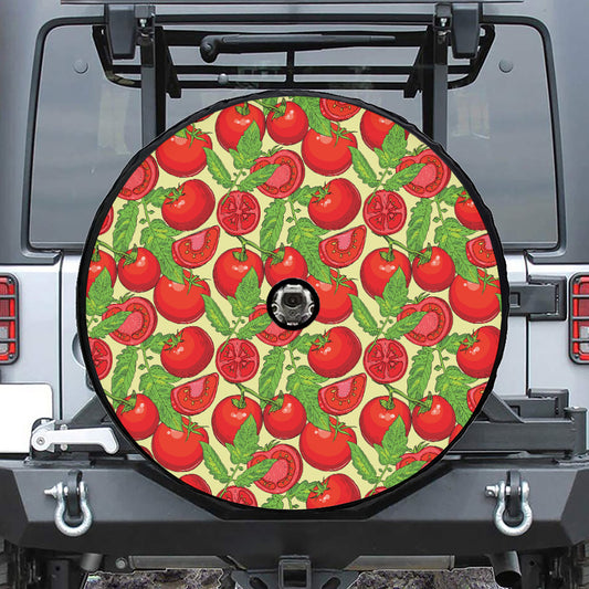 Hand Drawn Tomato Pattern Print Tire Cover With Camera Hole