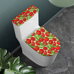 Hand Drawn Tomato Pattern Print Toilet Lid And Tank Cover Set