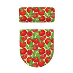 Hand Drawn Tomato Pattern Print Toilet Lid And Tank Cover Set