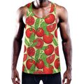 Hand Drawn Tomato Pattern Print Men's Workout Tank Top