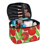 Hand Drawn Tomato Pattern Print Travel Makeup Bag