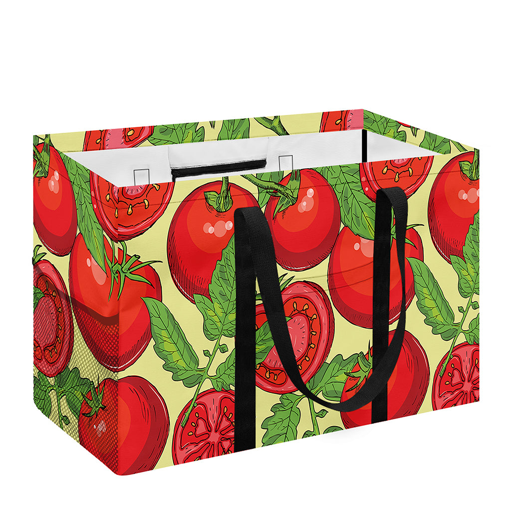 Hand Drawn Tomato Pattern Print Utility Tote Bag