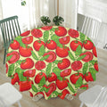 Hand Drawn Tomato Pattern Print Waterproof Round Tablecloth