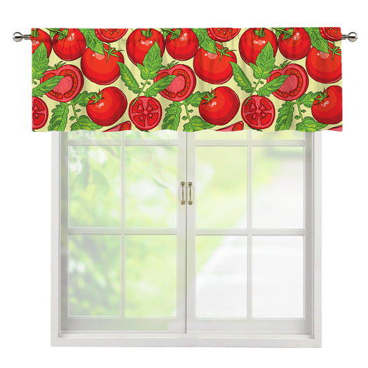 Hand Drawn Tomato Pattern Print Window Valance