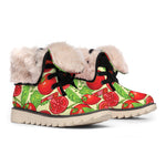 Hand Drawn Tomato Pattern Print Winter Boots